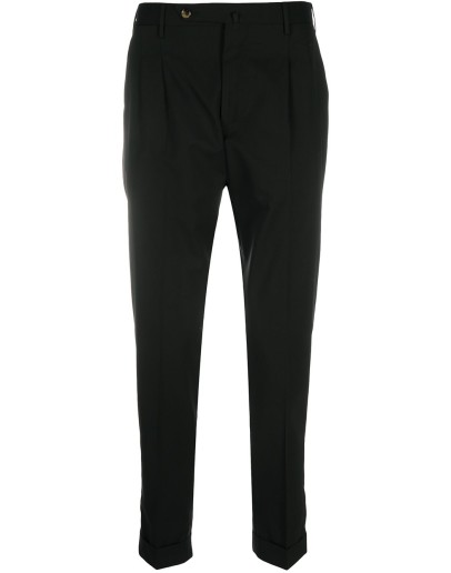 pleated tapered trousers