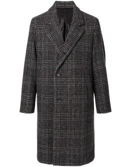 single-breasted plaid coat