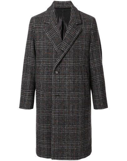 single-breasted plaid coat