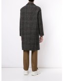 single-breasted plaid coat