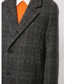 single-breasted plaid coat
