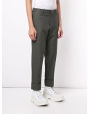 cropped turn up trousers