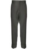 cropped turn up trousers