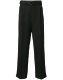 belted straight leg trousers