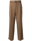 high-waisted straight leg trousers