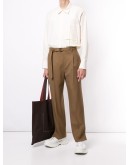 high-waisted straight leg trousers