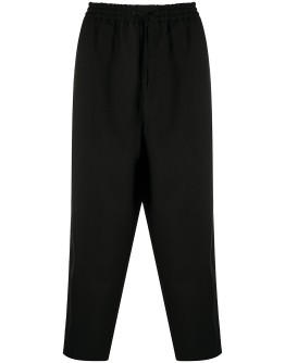 flat front drawstring trousers