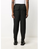 flat front drawstring trousers