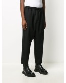 flat front drawstring trousers