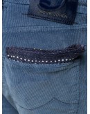 handkerchief detail slim-fit trousers