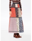 panelled floral skirt