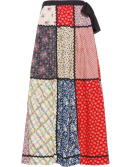 panelled floral skirt