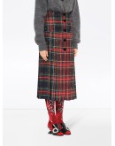 crystal-embellished plaid midi skirt