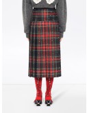 crystal-embellished plaid midi skirt