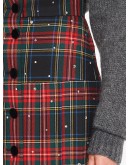 crystal-embellished plaid midi skirt