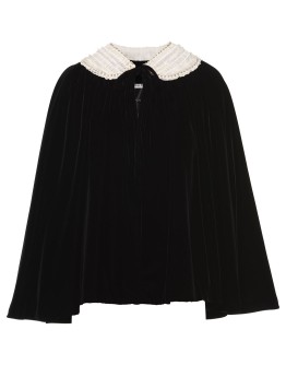 single-breasted embellished cape