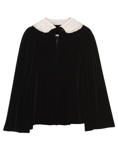 single-breasted embellished cape