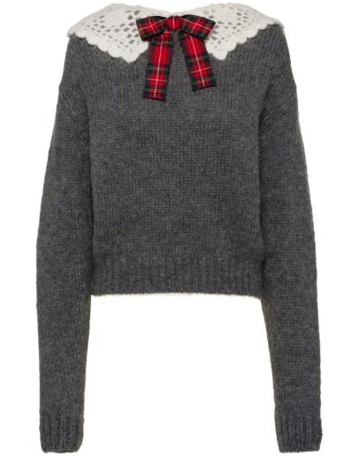 crochet tartan collar jumper