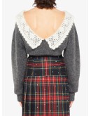 crochet tartan collar jumper