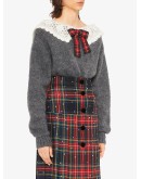 crochet tartan collar jumper