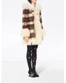 check-pattern single-breasted coat