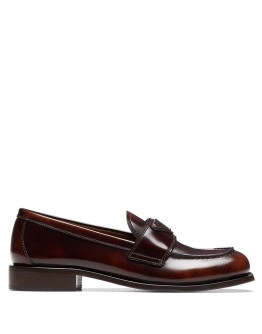 logo plaque square-toe loafers