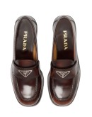 logo plaque square-toe loafers