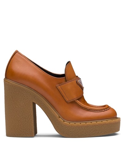 logo plaque platform loafers