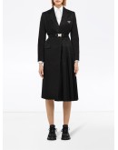pleat-detail single-breasted coat