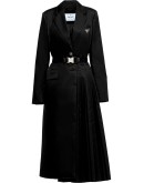 pleat-detail single-breasted coat