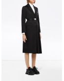 pleat-detail single-breasted coat