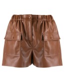 faux-leather shorts 