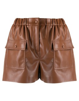 faux-leather shorts 