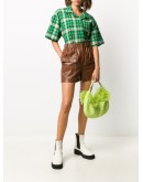 faux-leather shorts 