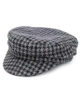 Evie houndstooth patterned cap