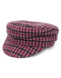 Evie houndstooth patterned cap