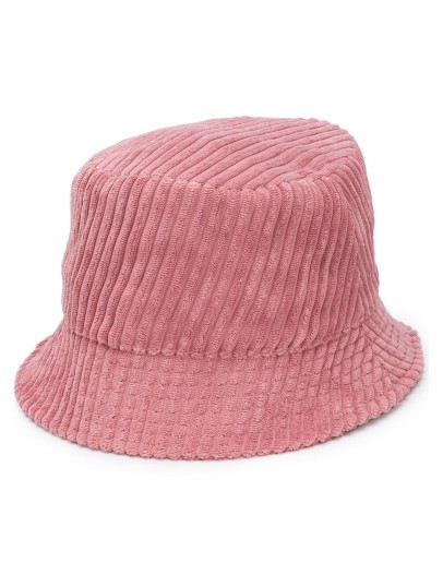 ribbed logo embroidered bucket hat