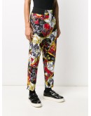   baroque print straight-leg trousers  