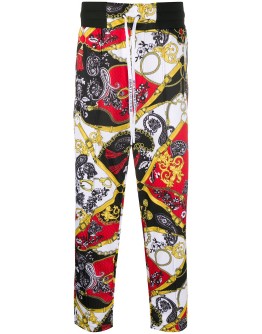   baroque print straight-leg trousers  
