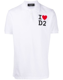 love logo print polo shirt