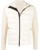 high-neck padded cardigan