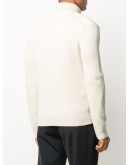 high-neck padded cardigan
