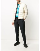 high-neck padded cardigan