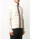 high-neck padded cardigan