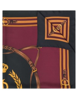 Sandra Equestrian-print silk scarf