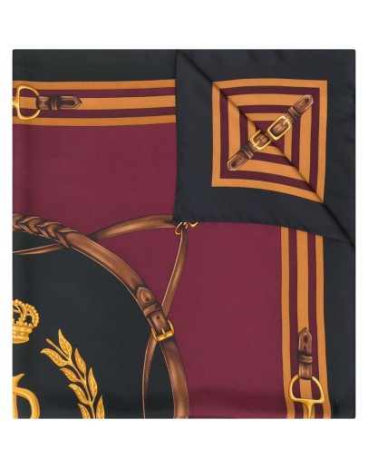 Sandra Equestrian-print silk scarf