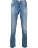 straight-leg stonewashed jeans