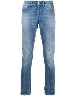 straight-leg stonewashed jeans