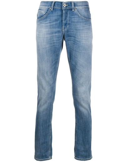 straight-leg stonewashed jeans