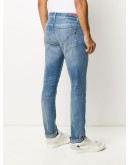 straight-leg stonewashed jeans